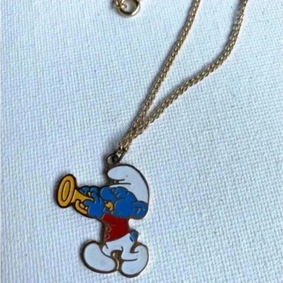 Vintage 80s Smurf Necklace signed “1989 Peyo” - Picture 7 of 8